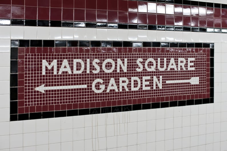 New York City subway sign for Madison Square Garden