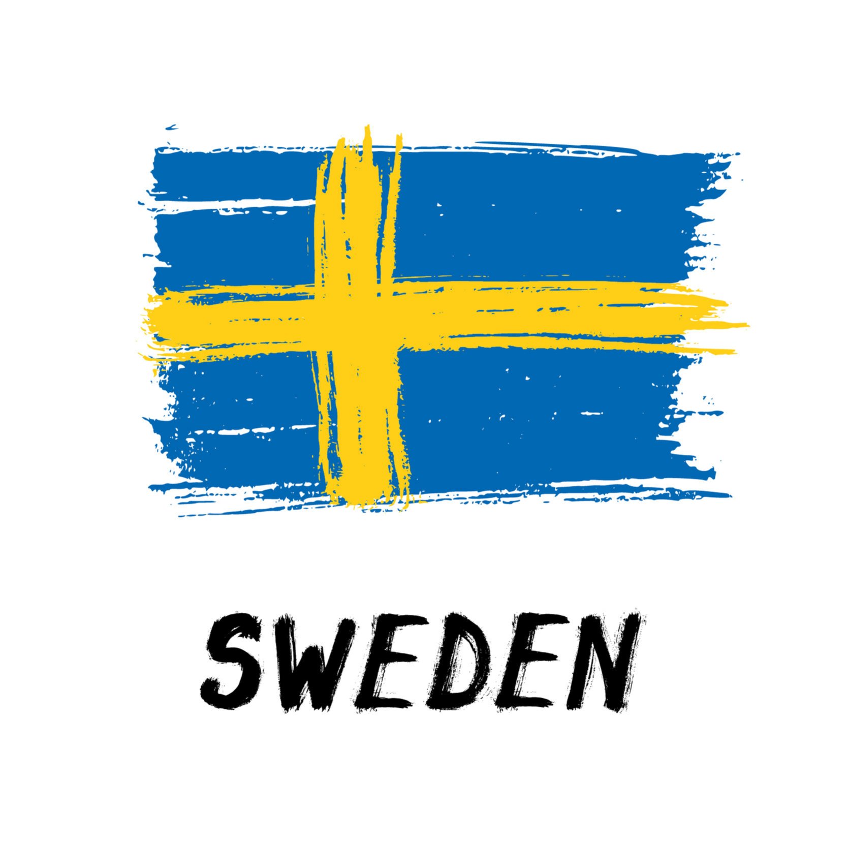 Flag of Sweden, grunge style