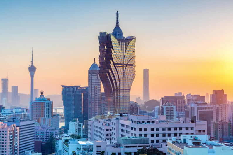 Macau skyline at sunset