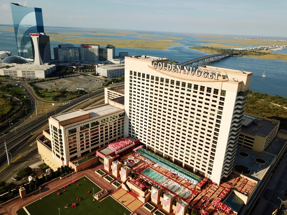 aerial view of Golden Nugget Casino and Atlantic City