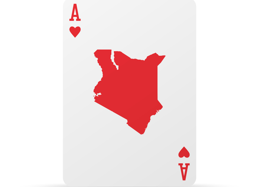 Ace card with map of Kenya