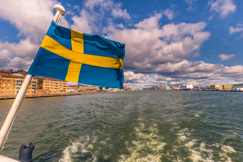 flag of Sweden in Gothenburg