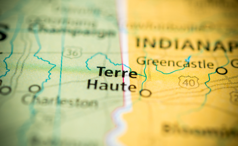 Terre Haute on a map