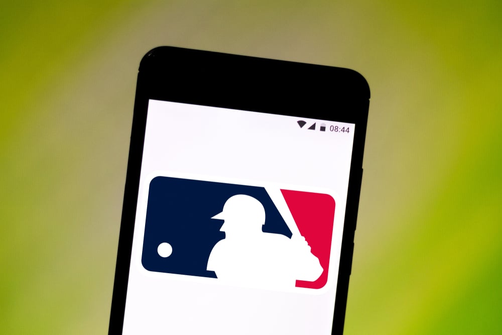 MLB logo on smartphone