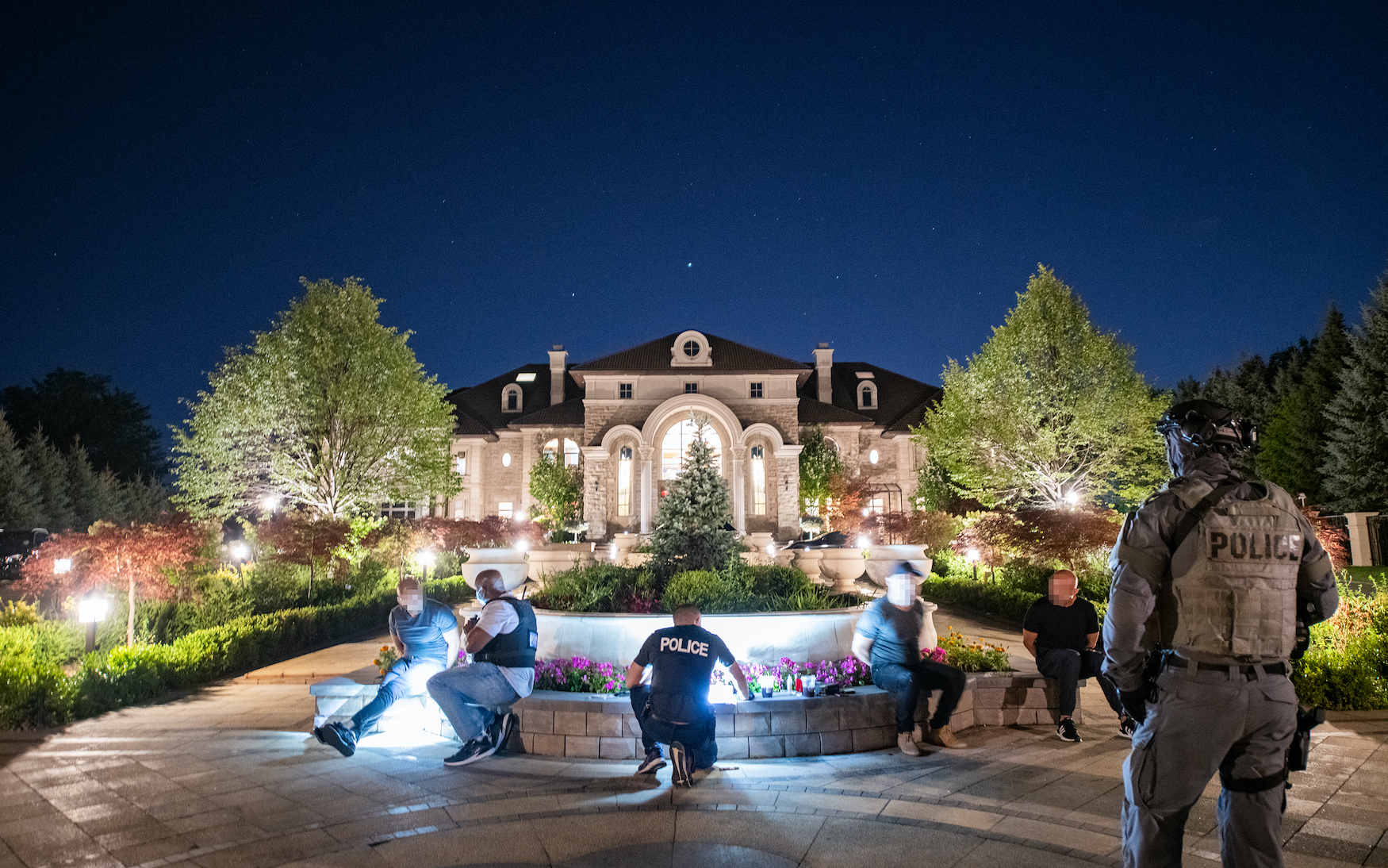 Police outside mansion