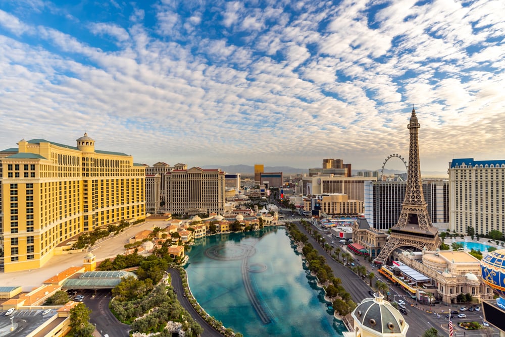 aerial shot of Las Vegas Strip during the day