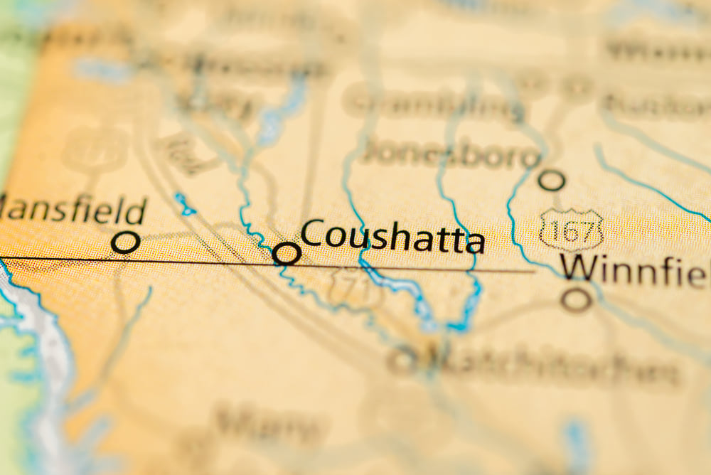 Map zooms in on Coushatta in Louisiana